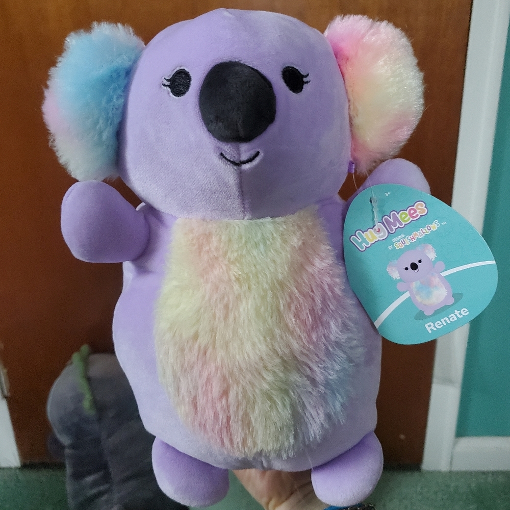 Squishmallow 10" HugMees Renata the koala with tye dye furry belly